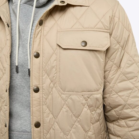 NWT men’s Cuts boulevard quilted jacket khaki Large - Picture 3 of 6